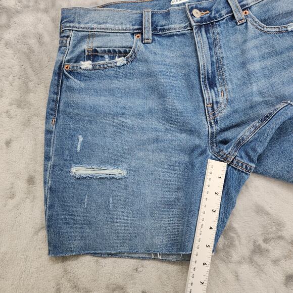 NEW Old Navy Shorts Womens 10 Blue Distressed High Rise Straight Cut Off Denim - Picture 10 of 12